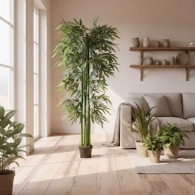 Wyld Haus Marifa Artificial Green Bamboo Tabletop Tree in Pot – 1