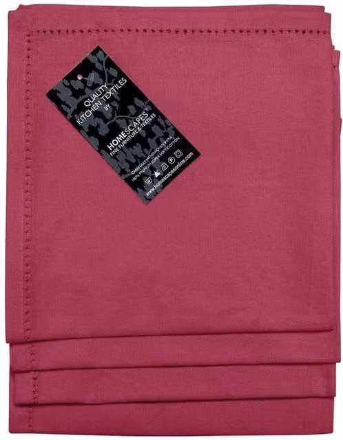 Homescapes Set of 4 Plain Cotton Napkins in Purple