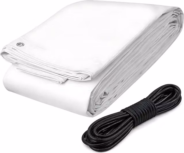 Sola White PE Waterproof Tarpaulin with Aluminium Eyelets, 90 GSM, W: 3 m, D: 5 m
