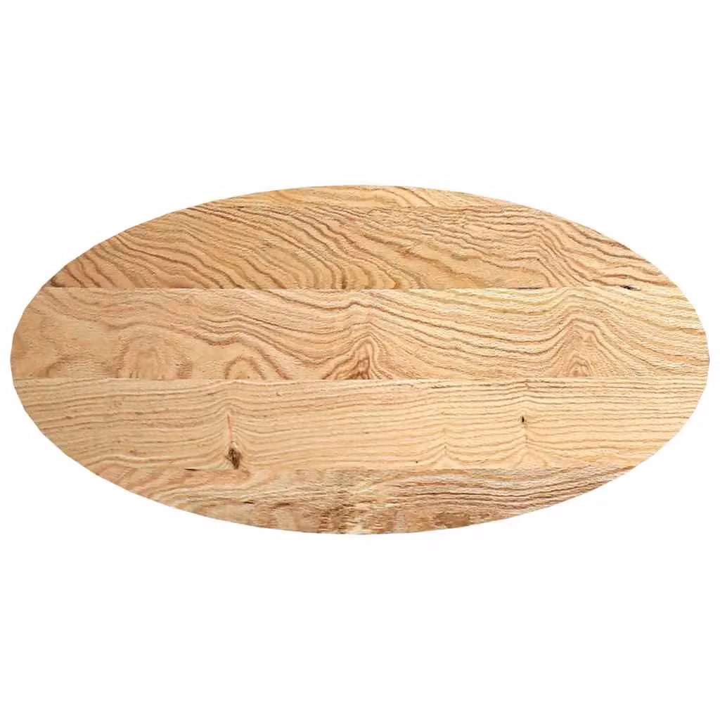 Berkfield Home Solid Oak Wood Oval Table Top, Brown, W/D/H: 120 x 60 x 4 cm – 2