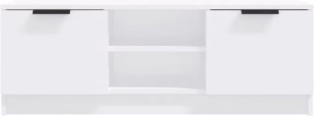 Berkfield Home Modern White TV Cabinet in Engineered Wood W/D/H: 102 x 35 x 36.5 cm