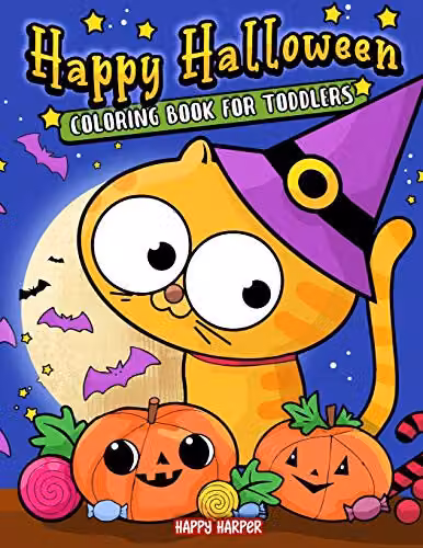 Happy Harper Toddler Halloween Colouring Book for Children, Multicolour, W: 21.59 cm, H: 27.94 cm