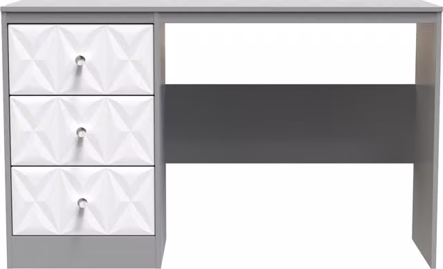 Ready Assembled 2 U Memphis 3 Drawer Desk in Mid Grey – 1