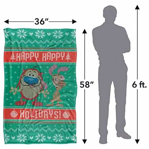 Ren and Stimpy Super Soft Silky Touch Fleece Throw Blanket, Multicolour, W: 91 cm, D: 147 cm – 3