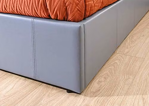GFW Grey Upholstered Fabric Ottoman Bed Frame with Lift Up Base, King Size, W/D/H: 180 x 200 x 148 cm – 4