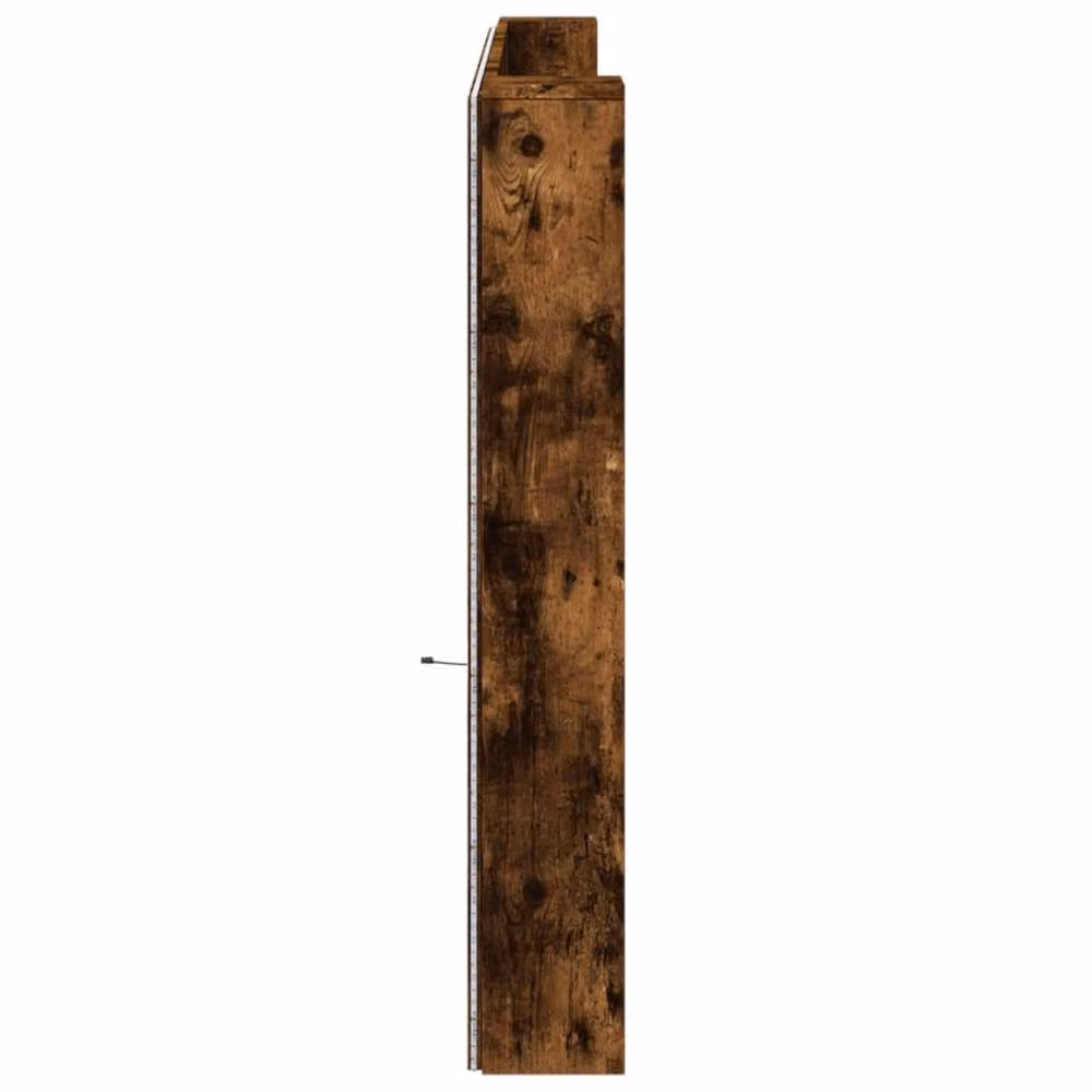 Berkfield Home Headboard Cabinet with Integrated LED Lighting in Smoked Oak Brown, W/D/H: 220 x 16.5 x 103.5 cm – 6