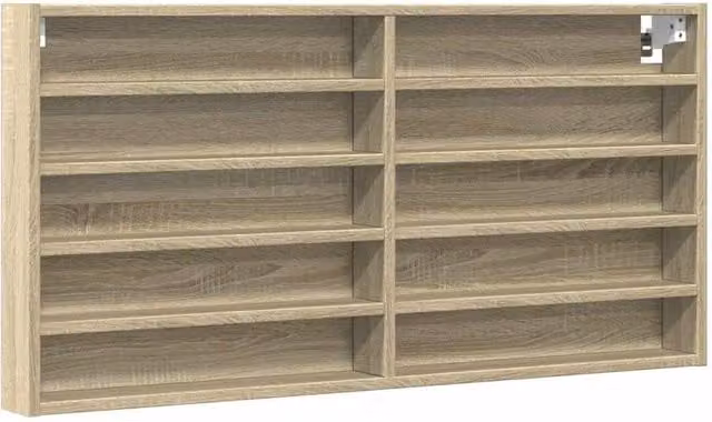 Berkfield Home Vitrine Cabinet in Sonoma Oak with Glass Doors, W: 100 cm, D: 50 cm, H: 50 cm – 1