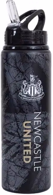 Newcastle United FC Aluminium Water Bottle, Black, 26.0 ml