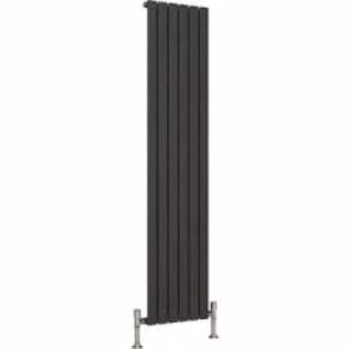 Reina Anthracite Flat Vertical Designer Single Panel Radiator H: 180 cm, W: 51.4 cm