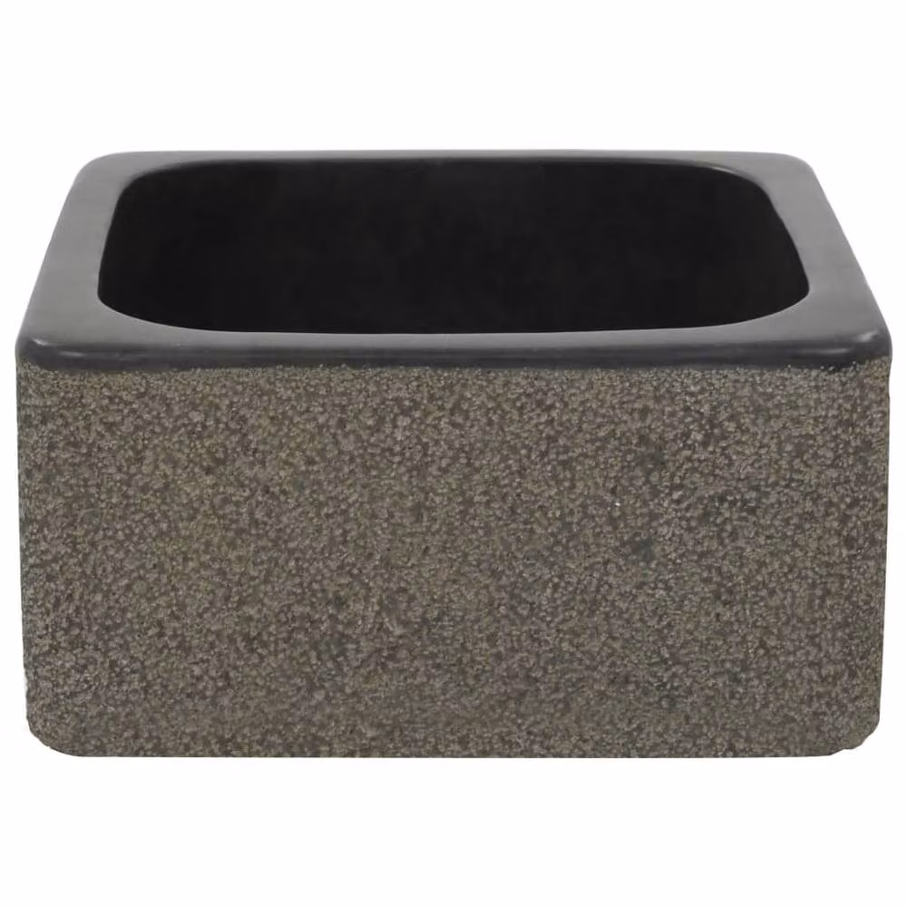 Berkfield Square Natural Stone Home Sink in Black, W/D/H: 30 x 30 x 15 cm – 3