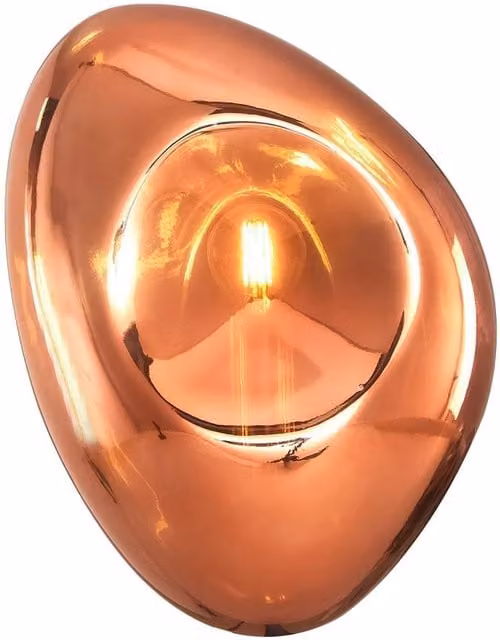 Netlighting Mabell Modern Wall Lamp with Copper Finish and Transparent Glass Dome Shade