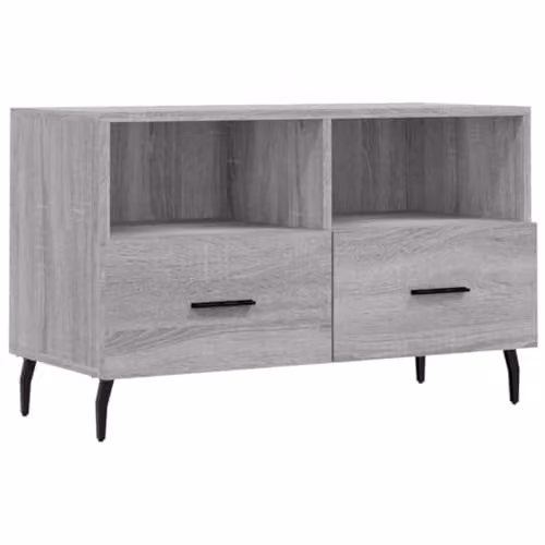 vidaXL Industrial TV Cabinet in Grey Sonoma Finish with Iron Legs, W/D/H: 80 x 36 x 50 cm – 1