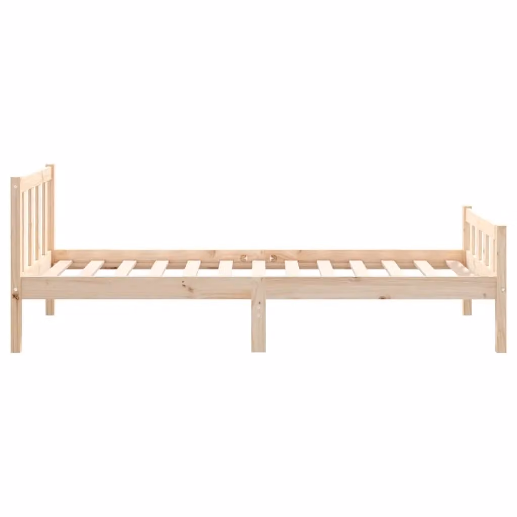 Berkfield Home Single Solid Wood Pine Bed Frame, Brown, W: 90 cm, L: 190 cm