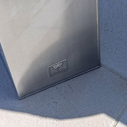 Primrose Galvanised Steel Tall Rectangular Cube Planter in Silver W: 50 cm, D: 25 cm – 4