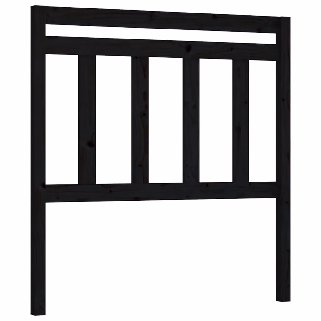 Berkfield Home Black Rustic Solid Pine Wood Bed Headboard, W/D/H: 81 x 4 x 100 cm – 2