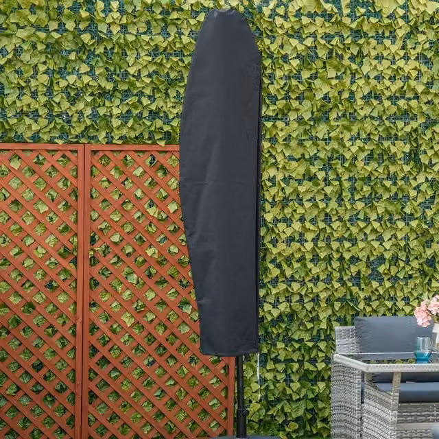 Outsunny Dark Grey Polyester Parasol Cover for Patio Cantilever Umbrellas