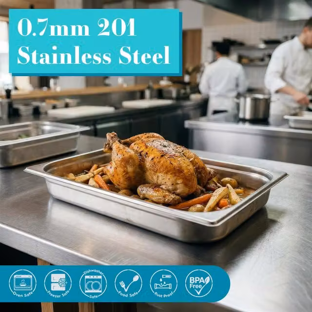 Argon Tableware Stainless Steel Gastronorm Container 1/1, 7.4 l, Silver – 1