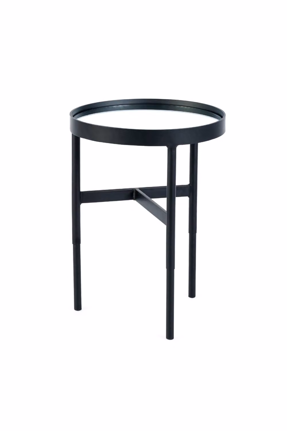 Julian Bowen Franki Round Glass Top Side Table in Black – 3