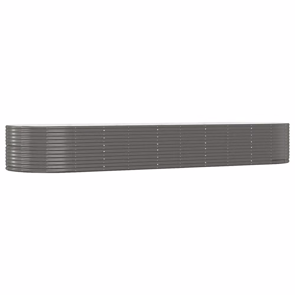 Berkfield Home Garden Grey Powder-coated Steel Raised Bed W: 140 cm, D: 447 cm, H: 68 cm – 2