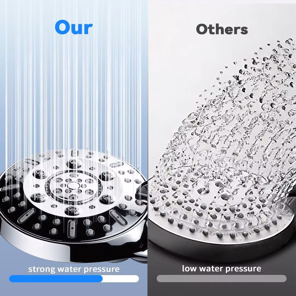 Resmo Silver Water Saving Handheld Shower Head with Filter, 8 Jet and Rain Settings, Round – 3