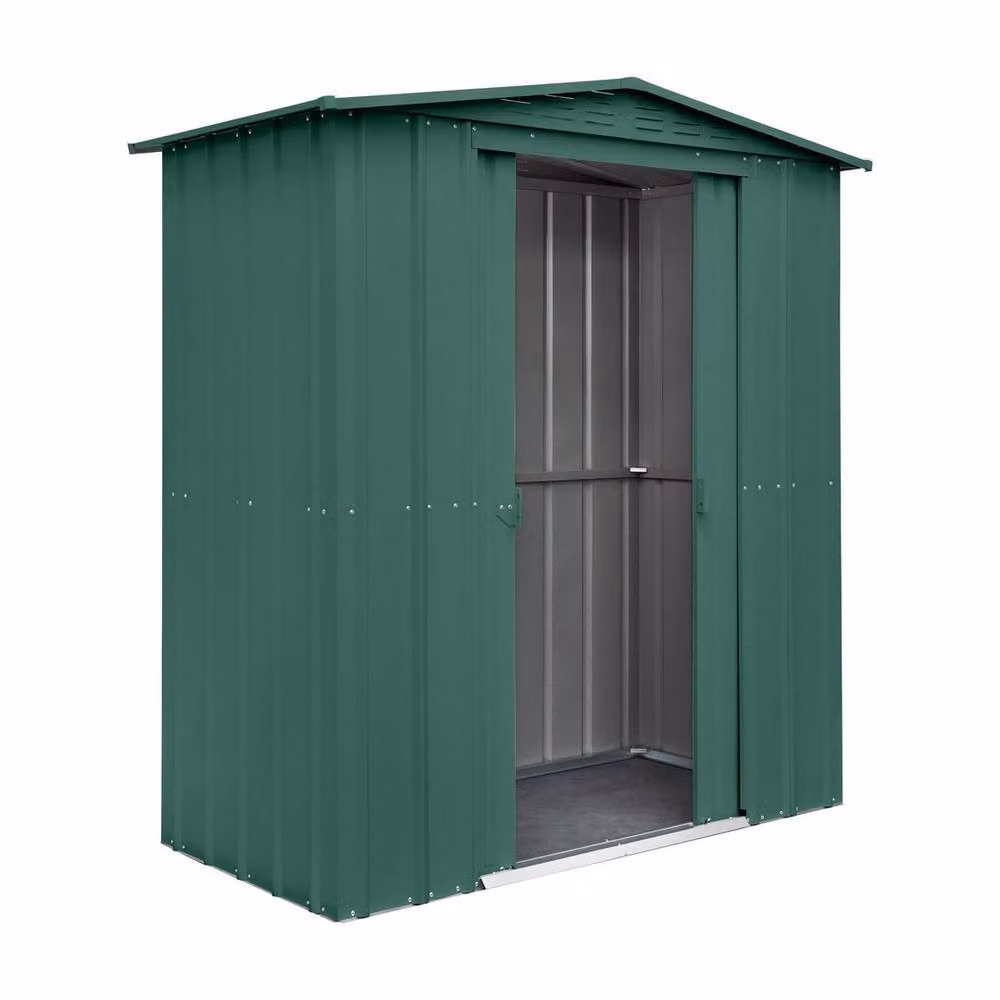 Mercia Global Apex Galvanised Steel Garden Shed in Dark Green, W/D/H: 172 x 82 x 193.5 cm – 2