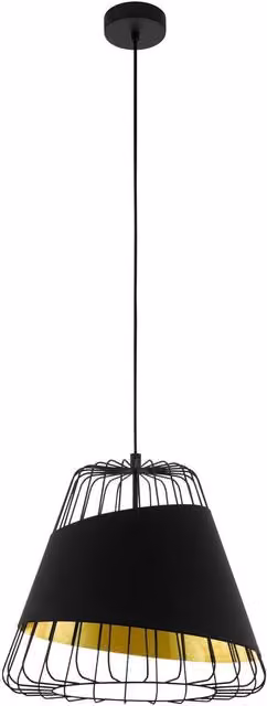 Loops Modern Metal Hanging Ceiling Pendant Light in Black and Gold with E27 Socket