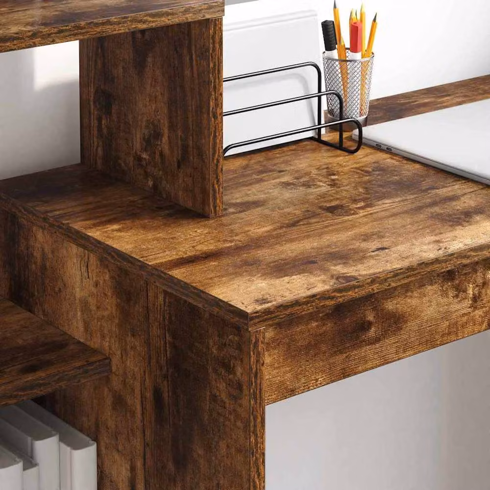 Berkfield Home Elegant Writing Desk in Smoked Oak Brown – 3