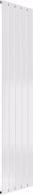Bathroom Kingdom Flat White Single Flat Panel Vertical Steel Radiator H: 160 cm, W: 36.6 cm