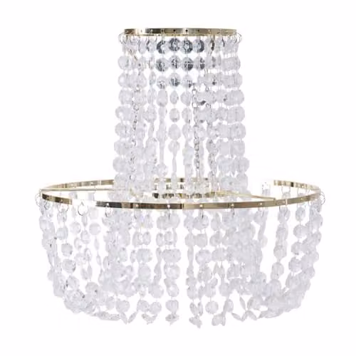 ValueLights Gold Jewel Acrylic Droplet Chandelier Ceiling Pendant Light Shade in Gold and Transparent