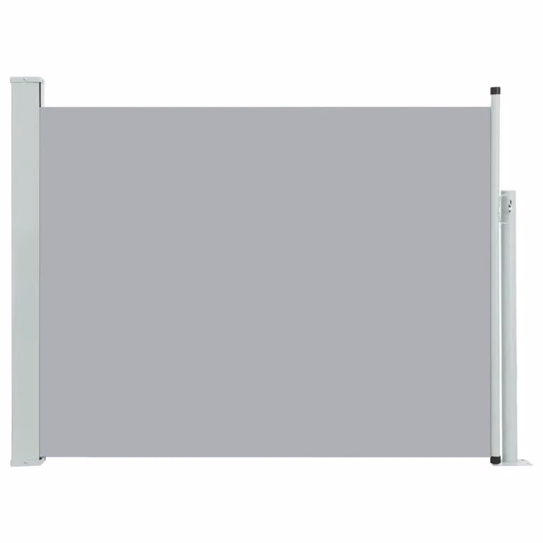 Berkfield Home Grey Retractable Side Awning with Polyester Fabric and Steel Frame, W: 140 cm, D: 500 cm