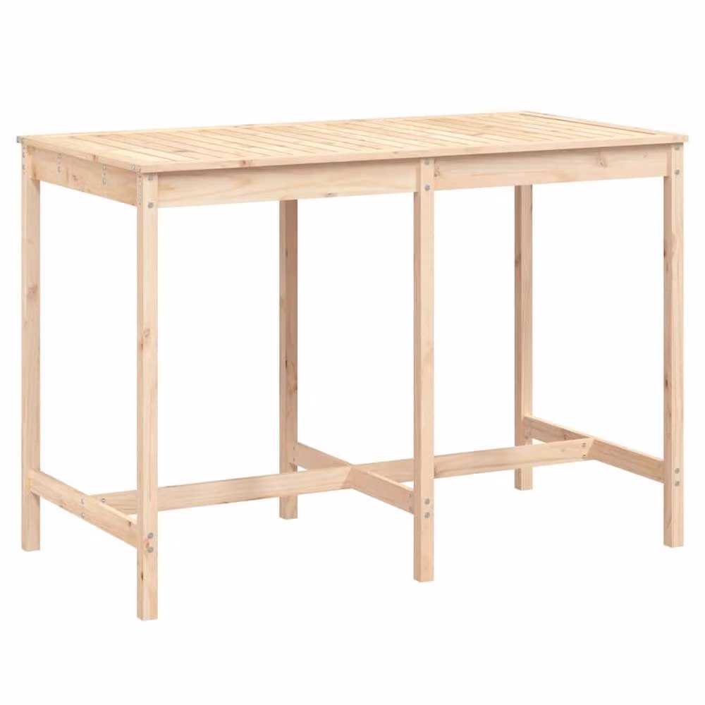 Berkfield Home Rectangular Garden Table in Beige Solid Pine, W/D/H: 159.5 x 82.5 x 110 cm – 2