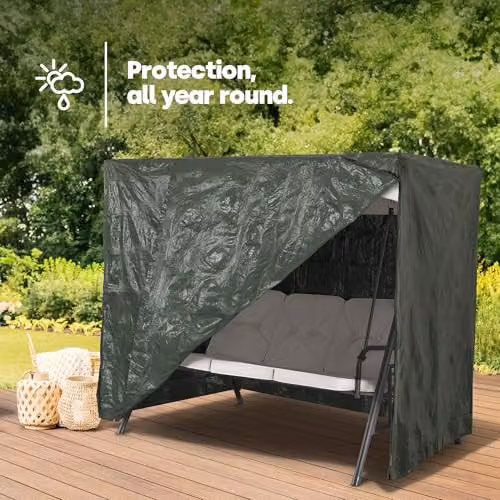 LIVIVO Waterproof 3 Seater Garden Swing Cover in Green, W/D/H: 215 x 168 x 124 cm – 2