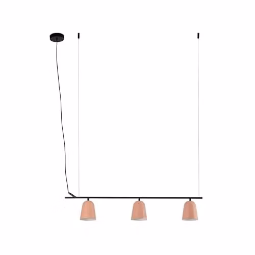 Netlighting FARO Barcelona 3 Light Bar Pendant Ceiling Light in Matt Black and Pink