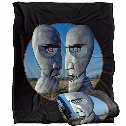LOGOVISION Pink Floyd Division Bell Super Soft Fleece Throw Blanket, White, W/D/H: 152 x 127 cm