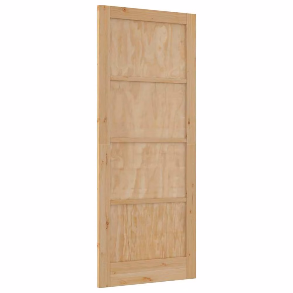 Berkfield Orkdal Rustic Sliding Interior Door in Beige Solid Wood Pine, W/D/H: 86 x 4 x 211 cm – 2