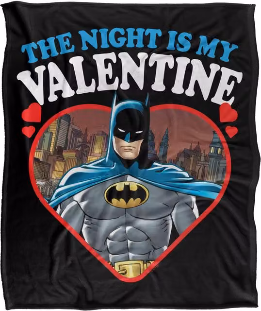 Warner Bros. Batman The Night Is My Valentine Super Soft Fleece Throw Blanket, Multicolour, W: 91 cm, D: 147 cm – 6