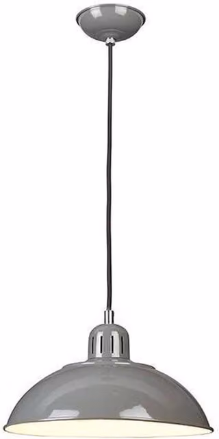 Elstead Franklin Dome Ceiling Pendant Light in Grey with E27 Socket