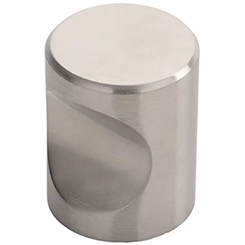 Loops Brushed Stainless Steel Cylindrical Cupboard Door Knob in Silver