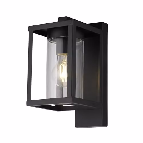 CGC Lighting Modern Black Outdoor Wall Light with E27 LED Bulb for Garden, Terrace and Hallway, H: 27.0 cm x W: 13.0 cm x D: 18.5 cm – 3