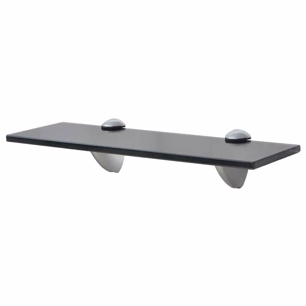 Berkfield Home Modern Floating Glass Wall Mounted Shelf in Black W/D/H: 30 x 20 x 1 cm – 2