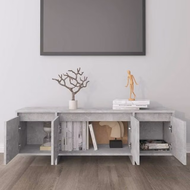 Berkfield Home Modern TV Cabinet in Concrete Grey, W/D/H: 120 x 30 x 40.5 cm – 1