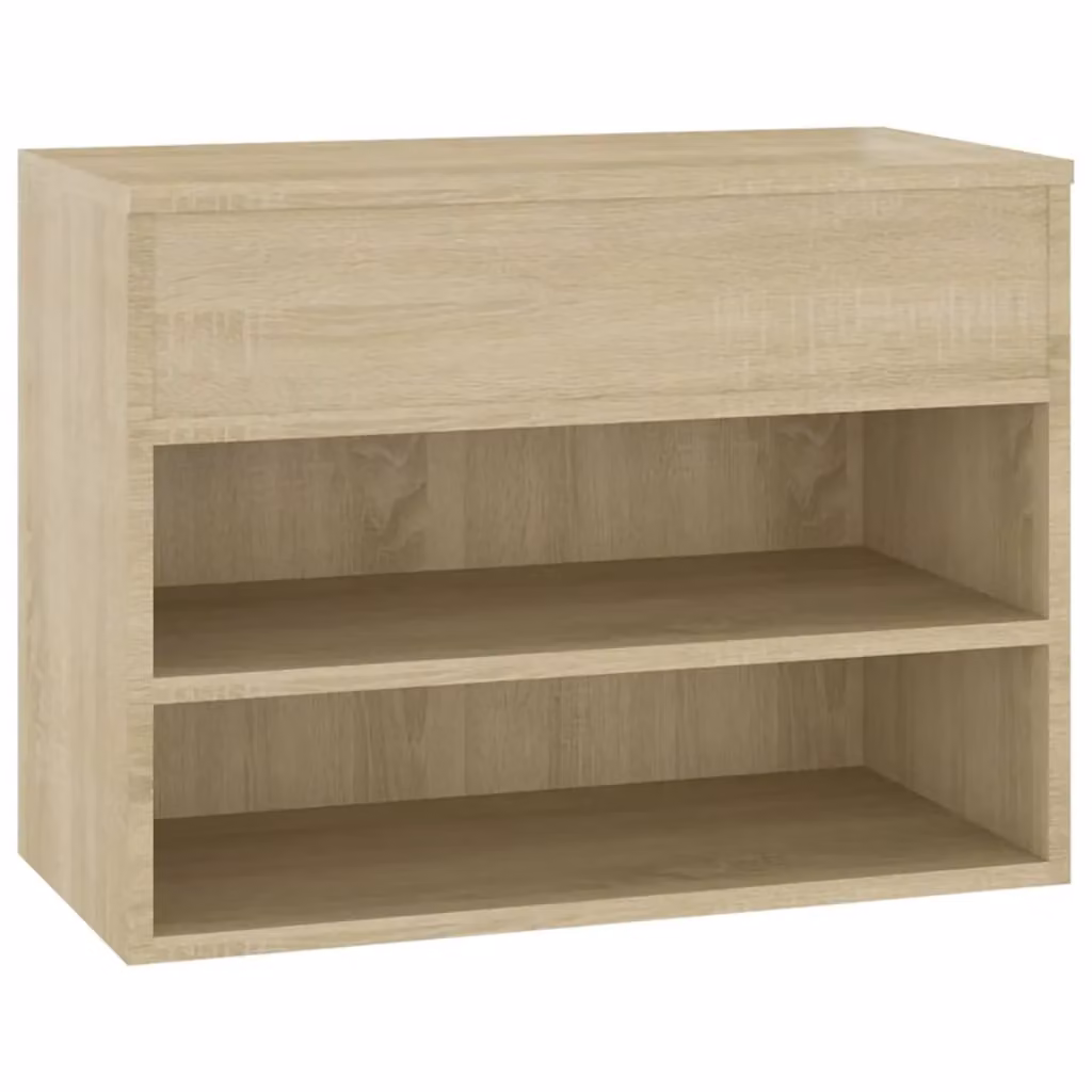Berkfield Home Sonoma Oak Shoe Bench in Brown, W/D/H: 60 x 30 x 45 cm – 2