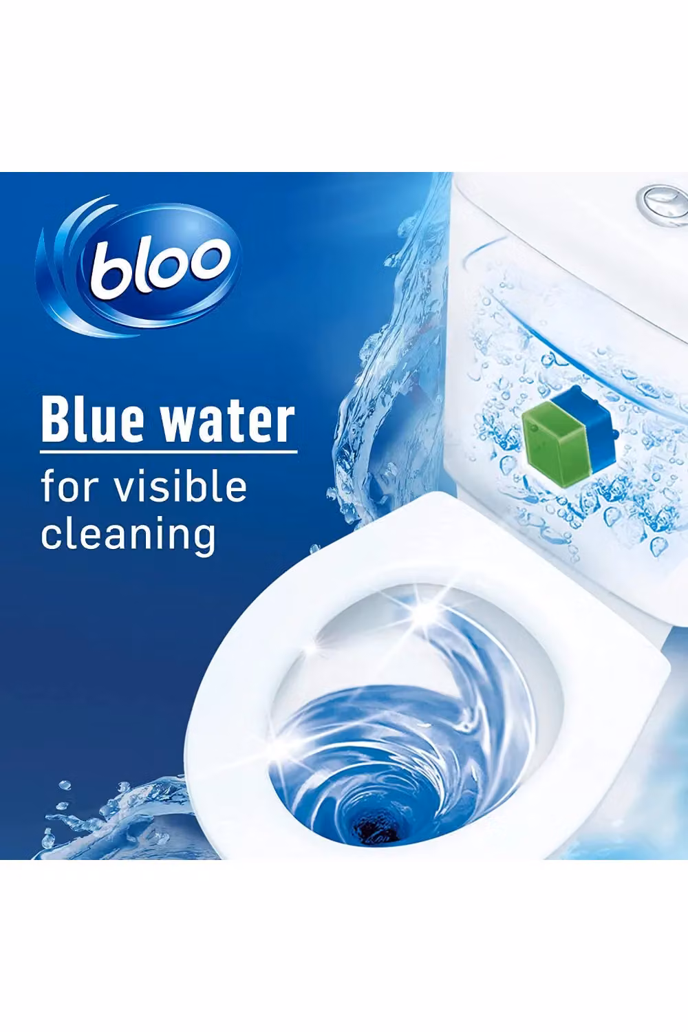 Bloo Toilet Rim Blocks Limescale Prevention with 2in1 Cleaning Foam, Blue, 350 g – 3