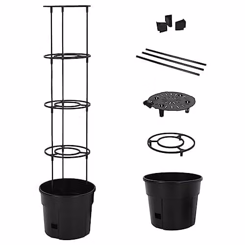 vidaXL Anthracite Tomato Grower Planter Tub, Diameter: 29.5 cm, Height: 115 cm