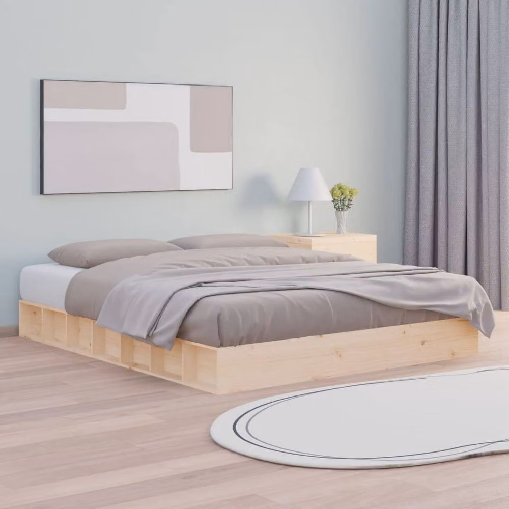 Berkfield Home Rustic Solid Pine Bed Frame, Brown, W/D/H: 200 x 200 cm – 2
