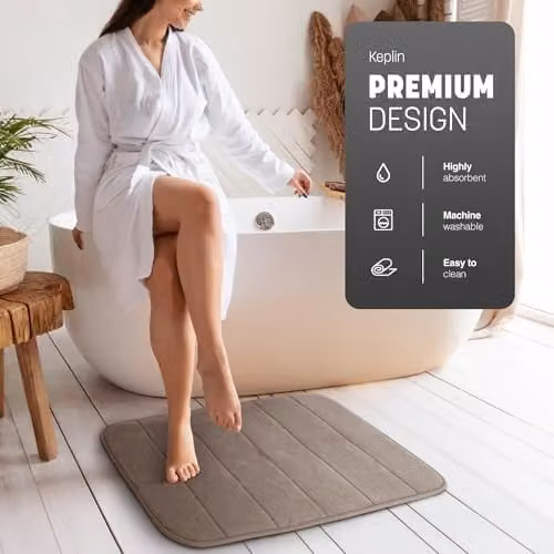 Keplin Memory Foam Bath Mat, Beige, W: 50 cm, D: 60 cm – 4