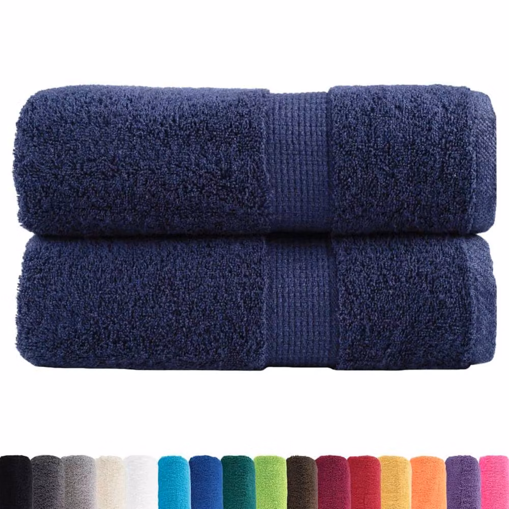 Berkfield Home SOLUND Premium Cotton Terry Soap Towels, 2 Pack, Navy Blue, W/D/H: 30 x 30 x 30 cm – 3
