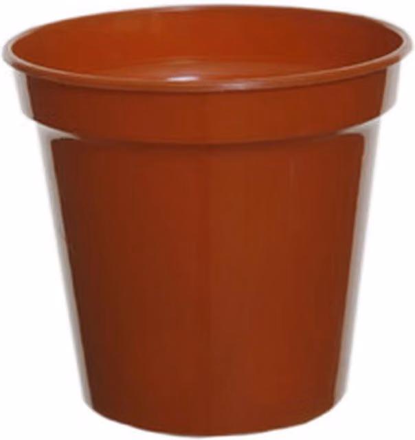 Whitefurze Plastic Planter Pot in Brown and Orange, 20 cm Diameter