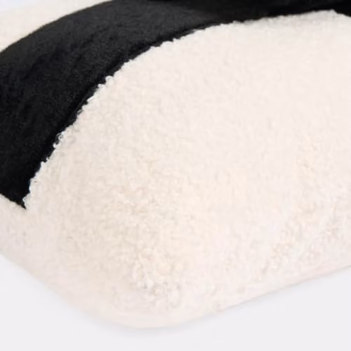 OHS Bow Wrapped Boucle Scatter Cushion in Black and White, W: 50 cm, H: 30 cm – 4