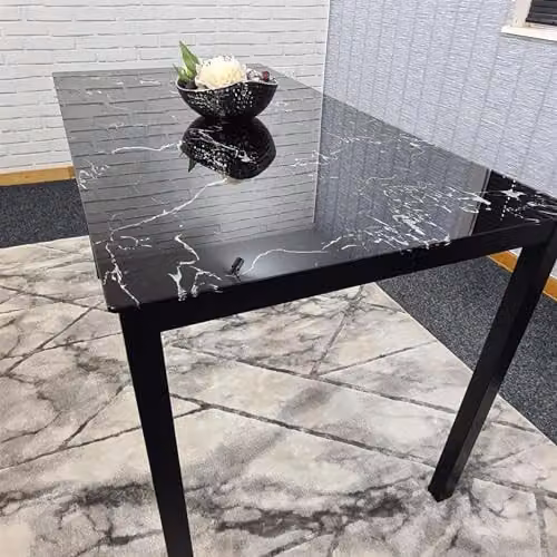 KOSY KOALA Modern Black Glossy Glass Dining Table for 4 Seats, W/D/H: 120 x 70 x 75 cm – 3
